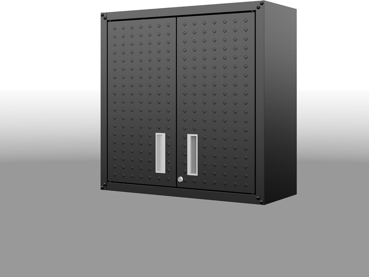 Manhattan Comfort Floating Metal Garage Cabinet Charcoal, Gray