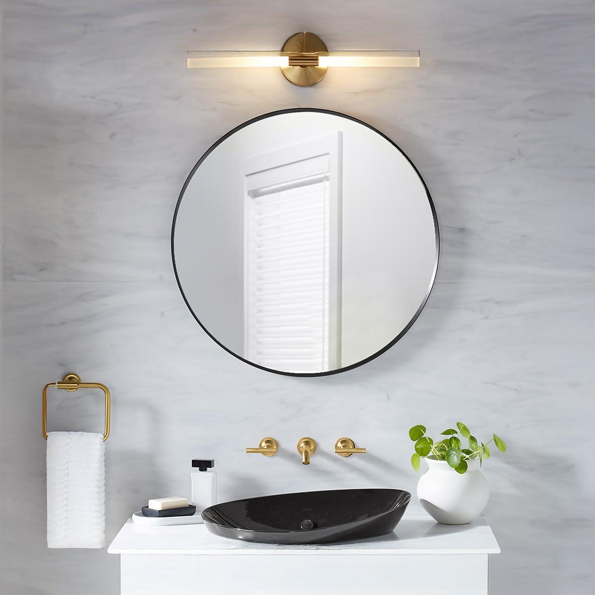Essential Round Wall Mirror, Bathroom/Vanity Mirror with Frame