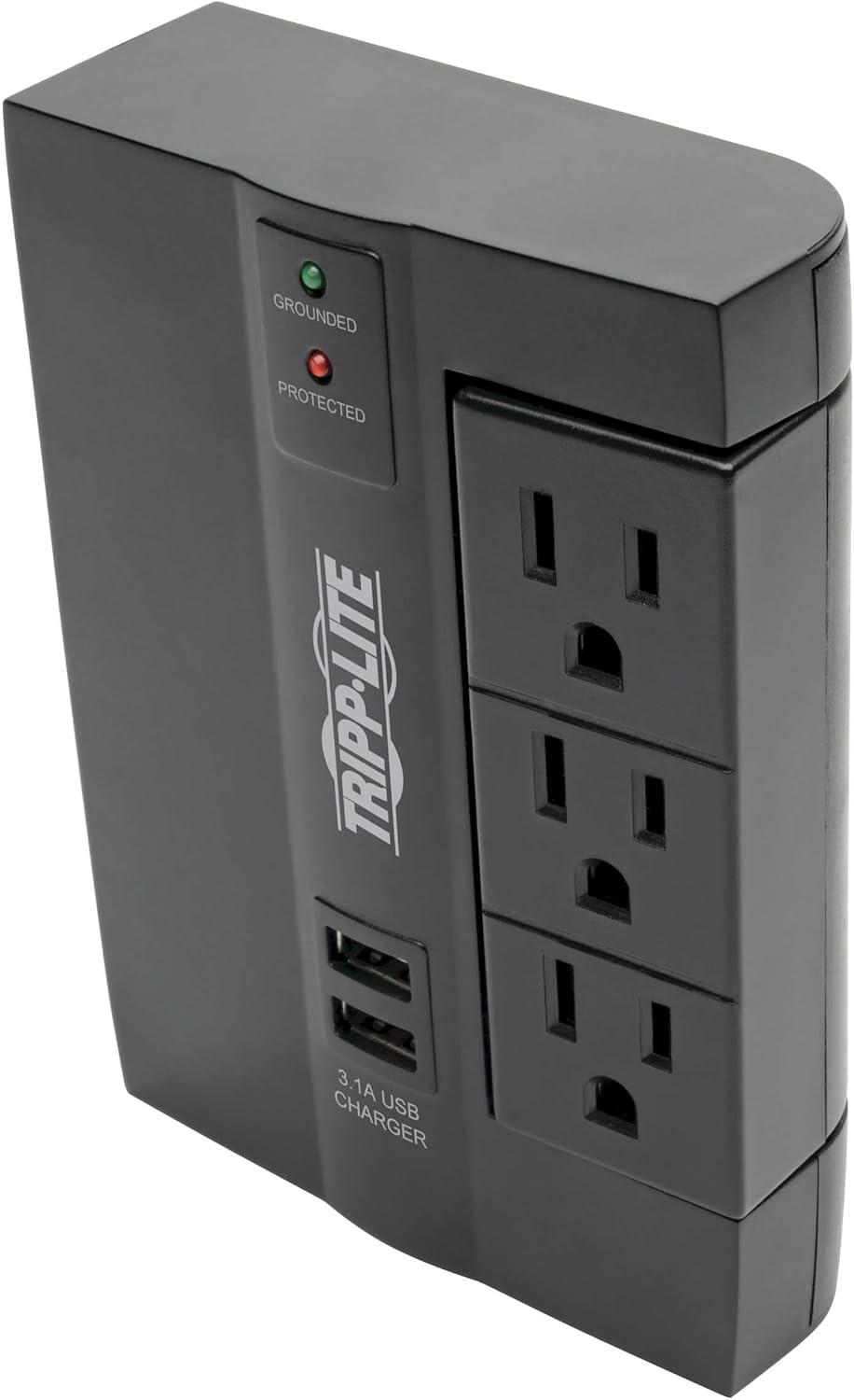 Tripp Lite SWIVEL6USB Protect It! 6-Outlet Surge Protector with 3 Rotatable Outlets & 2 USB Ports