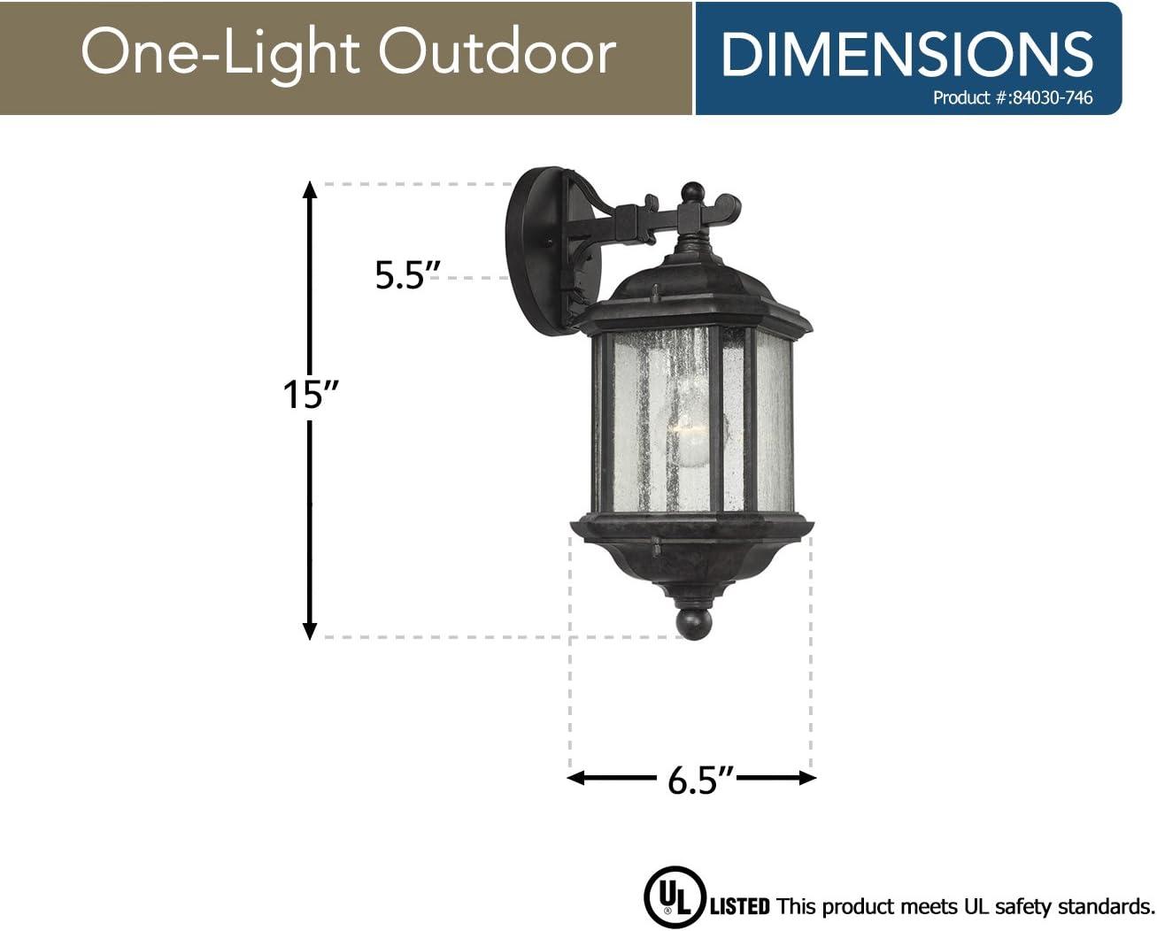 Oxford Bronze Dimmable Outdoor Sconce with Clear Seeded Glass