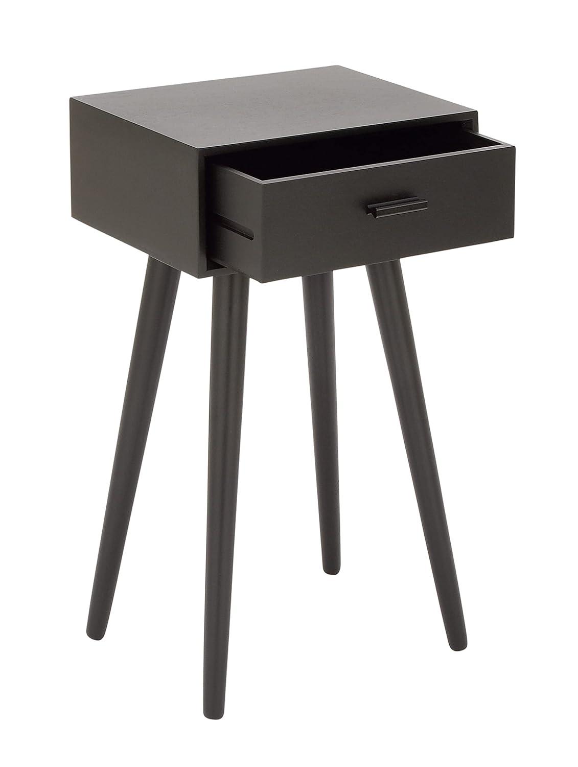 Modern Drawer Wooden Accent Table Black - Olivia & May: Compact Entryway Furniture, Single Storage