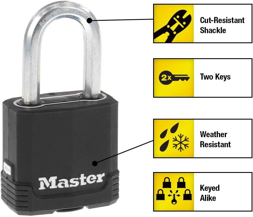 Master Lock Black Heavy Duty Weather Resistant Steel Padlock 4-Pack