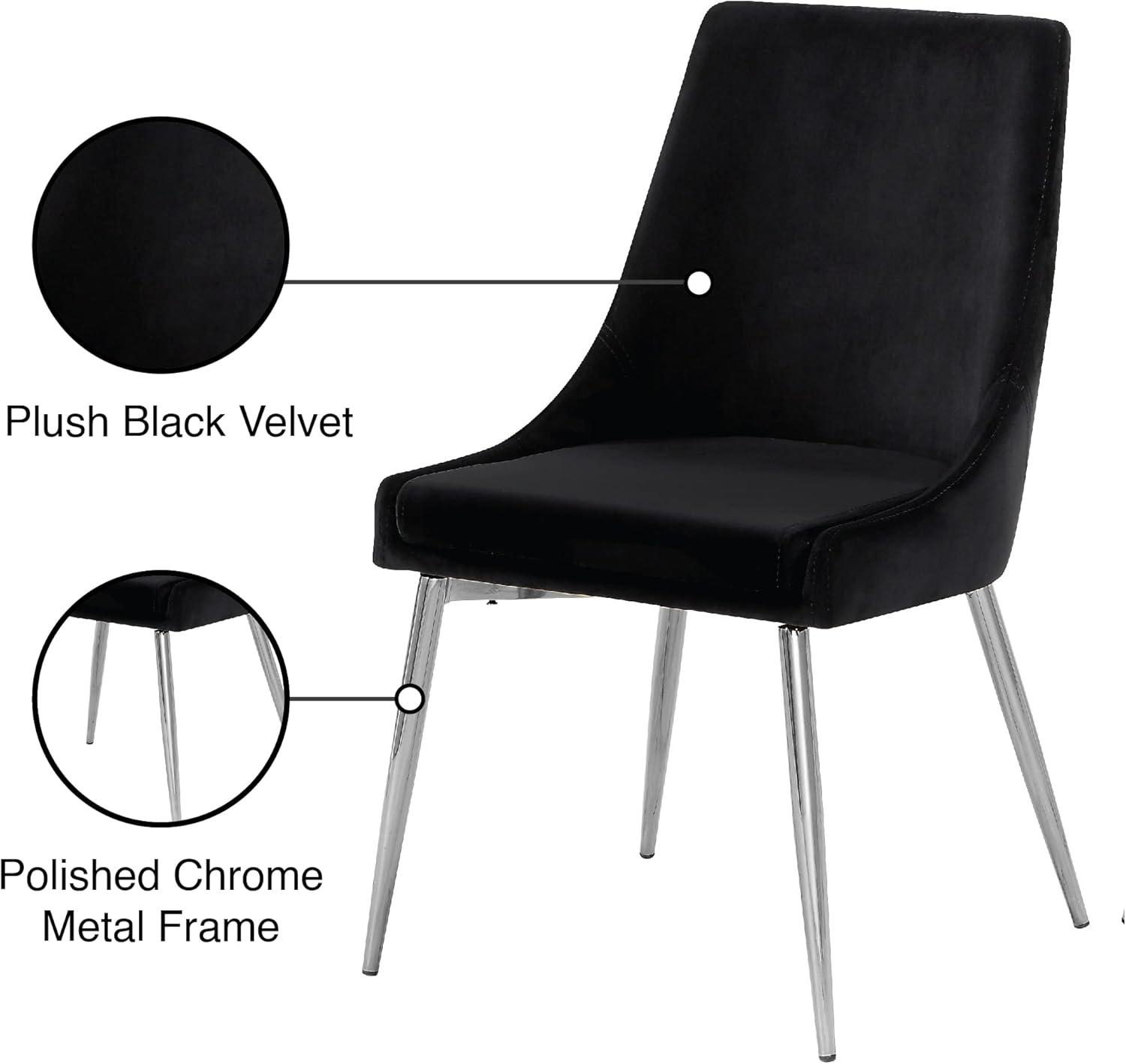 Meridian Furniture Karina Black Velvet Dining Chair (Set of 2)