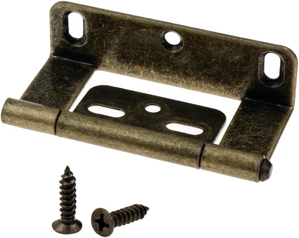 LC LICTOP Full Inset Partial Wrap Non-Mortise Door Hinges Antique Bronze Vintage Cabinet Furniture Hinge 4pcs