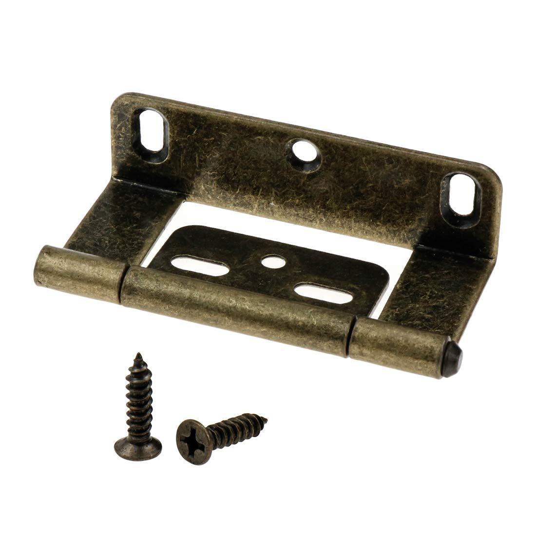 LC LICTOP Full Inset Partial Wrap Non-Mortise Door Hinges Antique Bronze Vintage Cabinet Furniture Hinge 4pcs