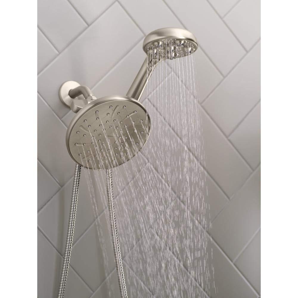 HydroRoller Massage 3-Spray 7.5 in Dual Handheld Shower Head with Body Spray in Spot Resist Brushed Nickel