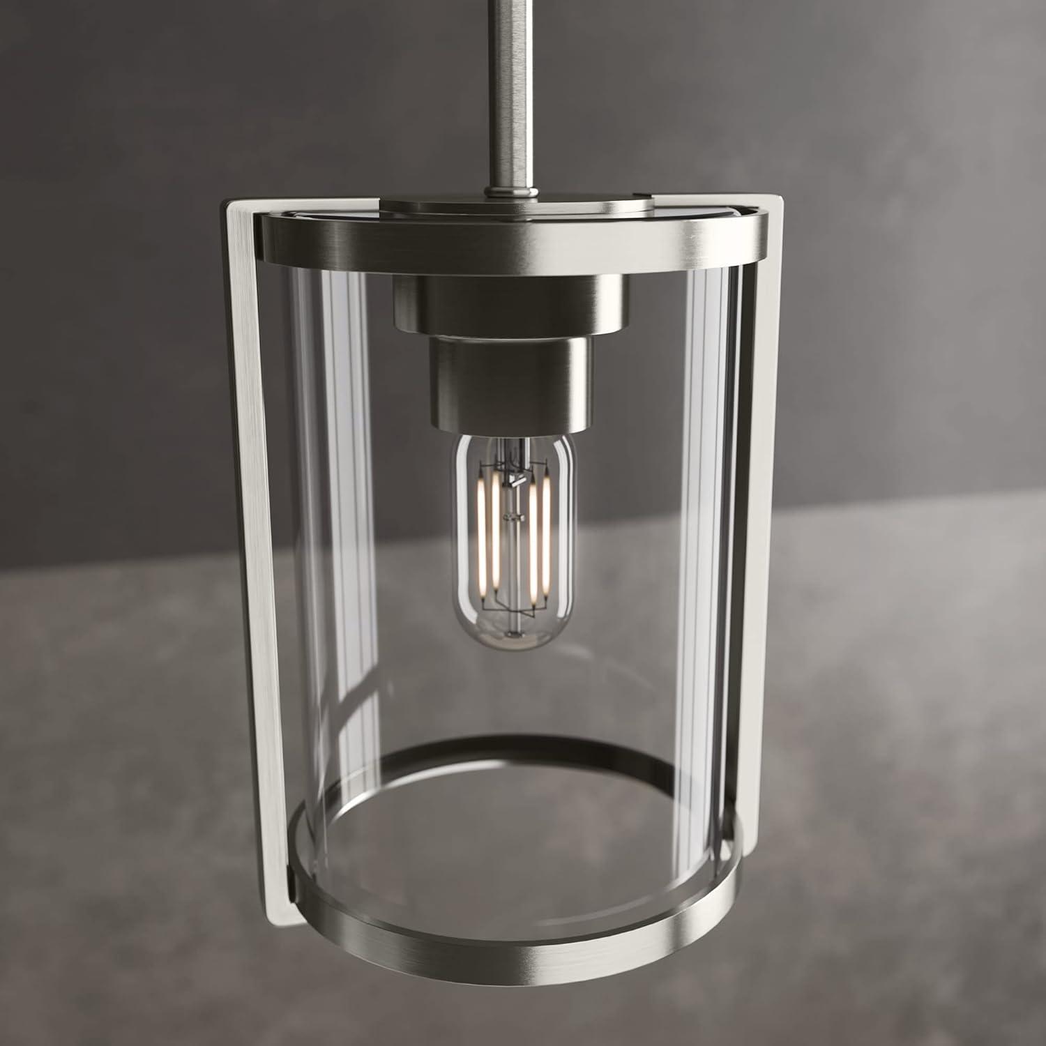Astwood Clear Glass Mini Pendant Ceiling Light Fixture Matte Black - Hunter Fan: UL Listed, Adjustable Height