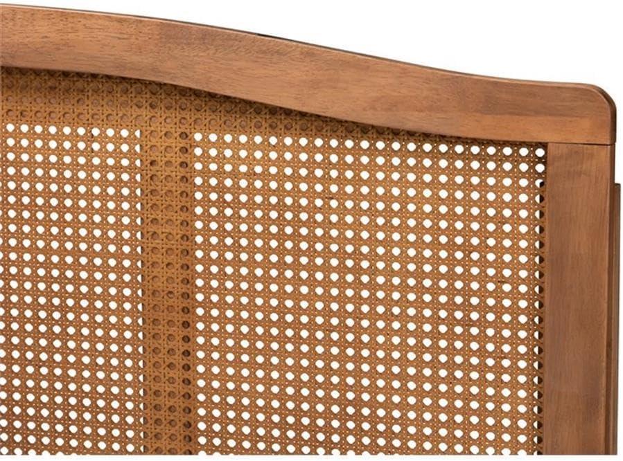 Bayou Breeze Amid a mid-century modern design, Auren's queen size headboard is crafted of wood, synthetic rattan, and ash walnut finished