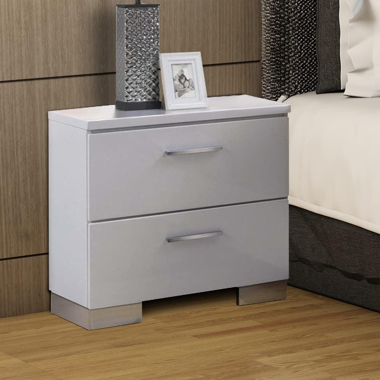 Arundhati 2 - Drawer Nightstand in White