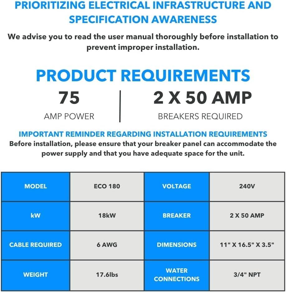 18kW/220 Volt 4.4 GPM Electric Tankless Water Heater