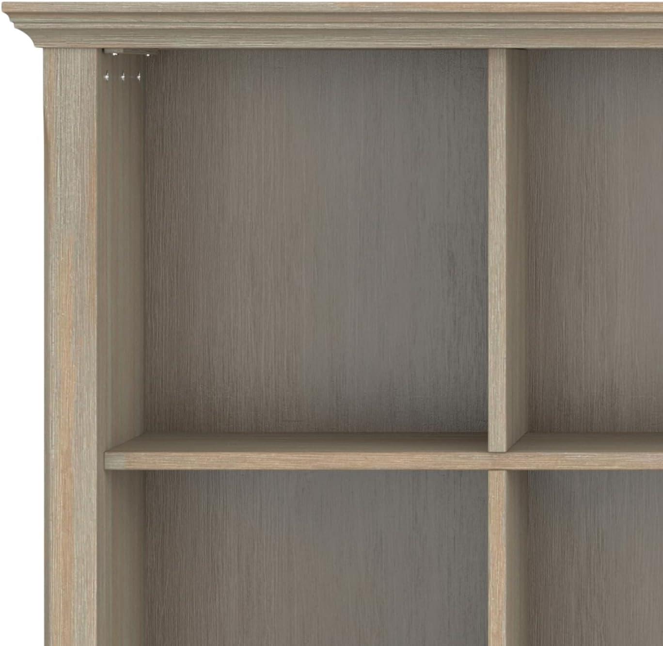 Distressed Gray Solid Wood 12-Cube Storage Unit