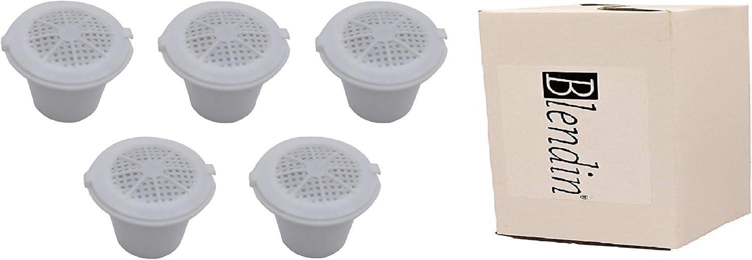 Blendin Reusable Refillable Pod Capsule Coffee Filter, Compatible with Nespresso Coffee Espresso Maker System (5 Pack)