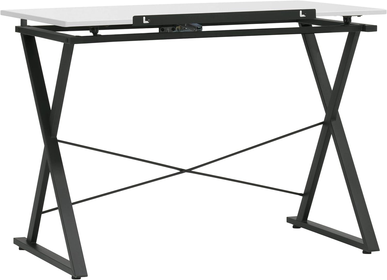 Axiom 42" Charcoal Steel Drawing Table with Tilting Top