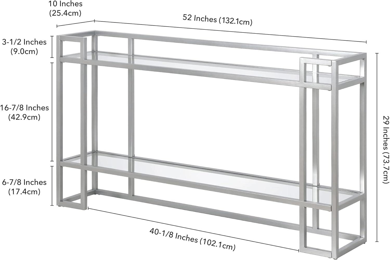 Evelyn&Zoe Uriel 52" Wide Rectangular Console Table, Silver