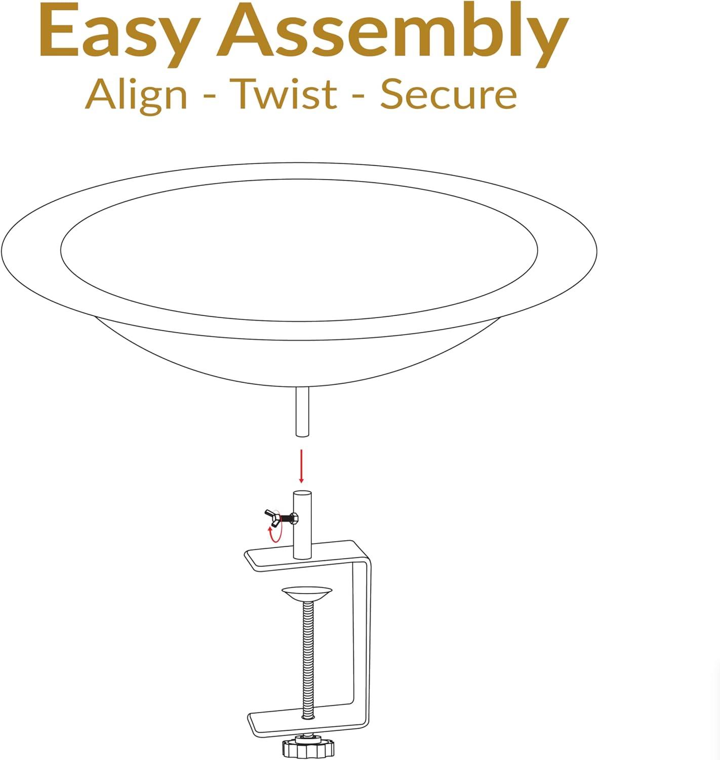 Sunnydaze Outdoor Deck-Mounted Bird Bath or Bird Feeder with Copper Finish - 12"