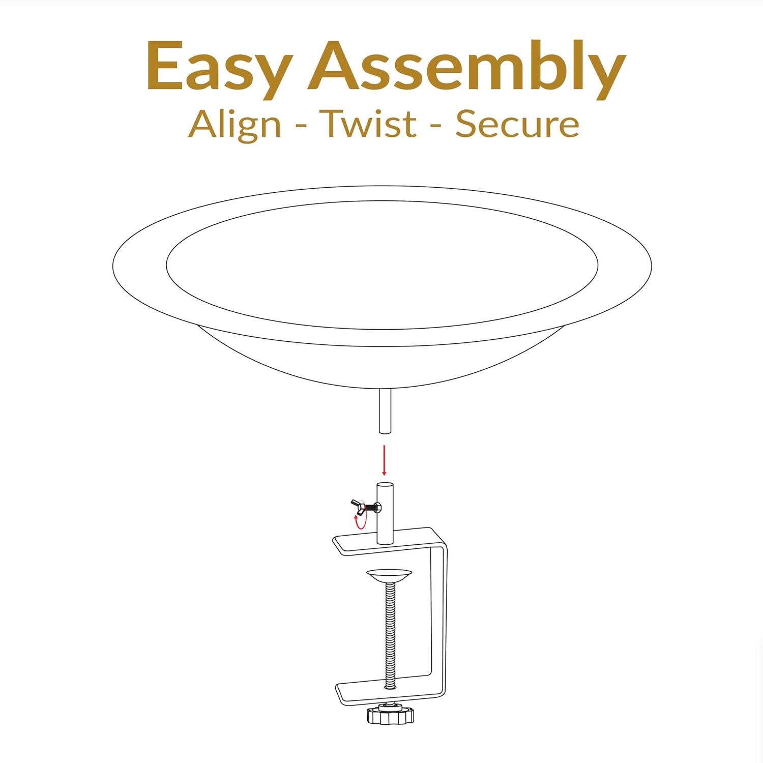 Sunnydaze Outdoor Deck-Mounted Bird Bath or Bird Feeder with Copper Finish - 12"