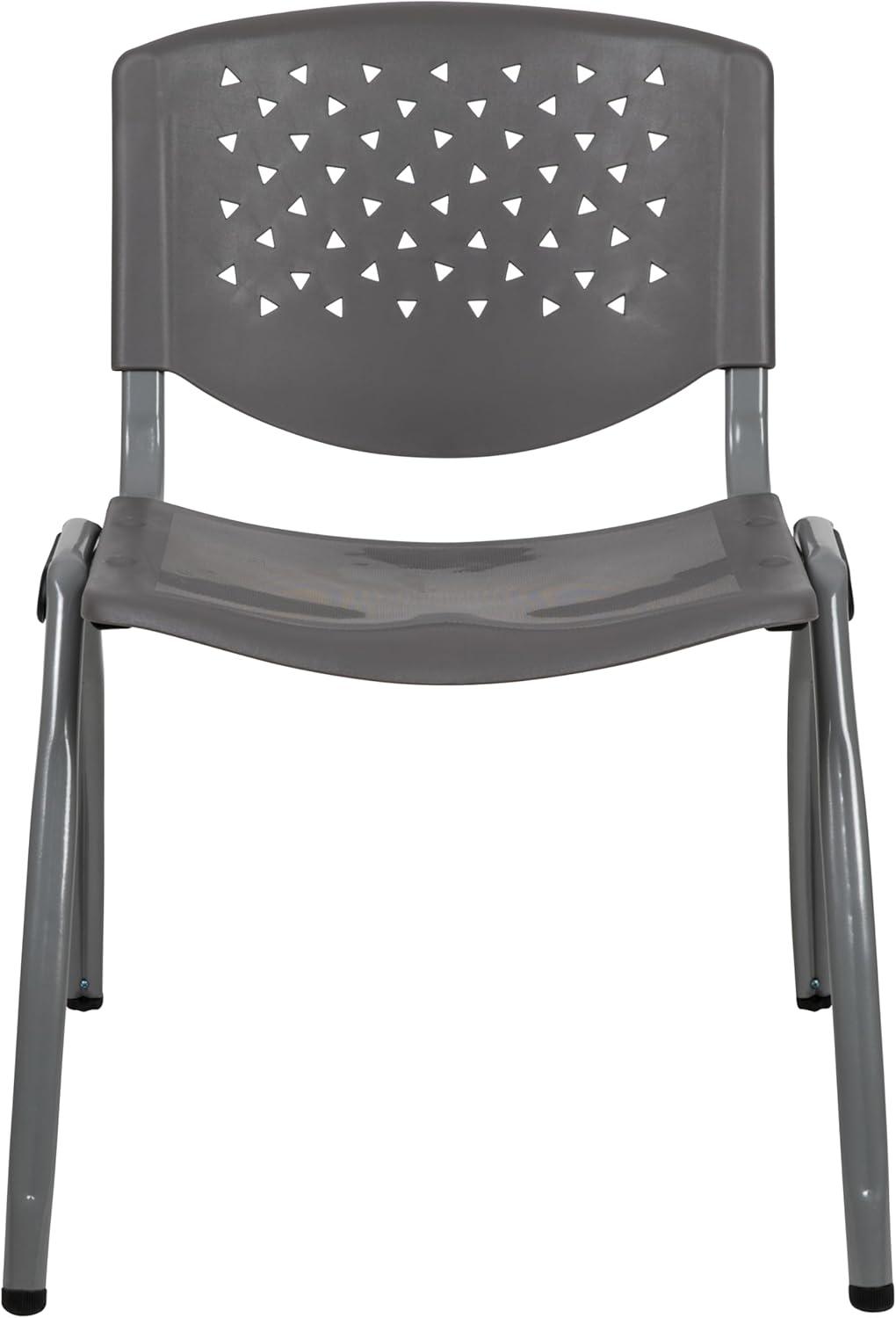 Flash Furniture Memphis 880 lb. Capacity Plastic Stack Chair with Powder Coated Frame