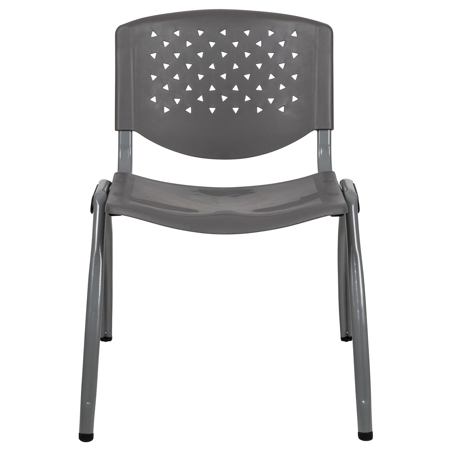 Flash Furniture Memphis 880 lb. Capacity Plastic Stack Chair with Powder Coated Frame