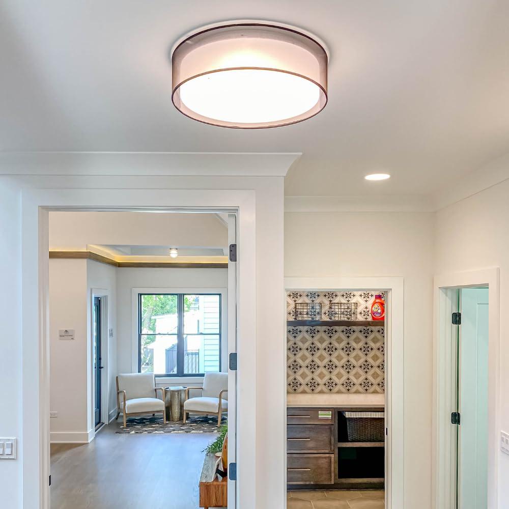 Maxim Prime Light 20" Wide Grass Cloth LED Flushmount Ceiling Light