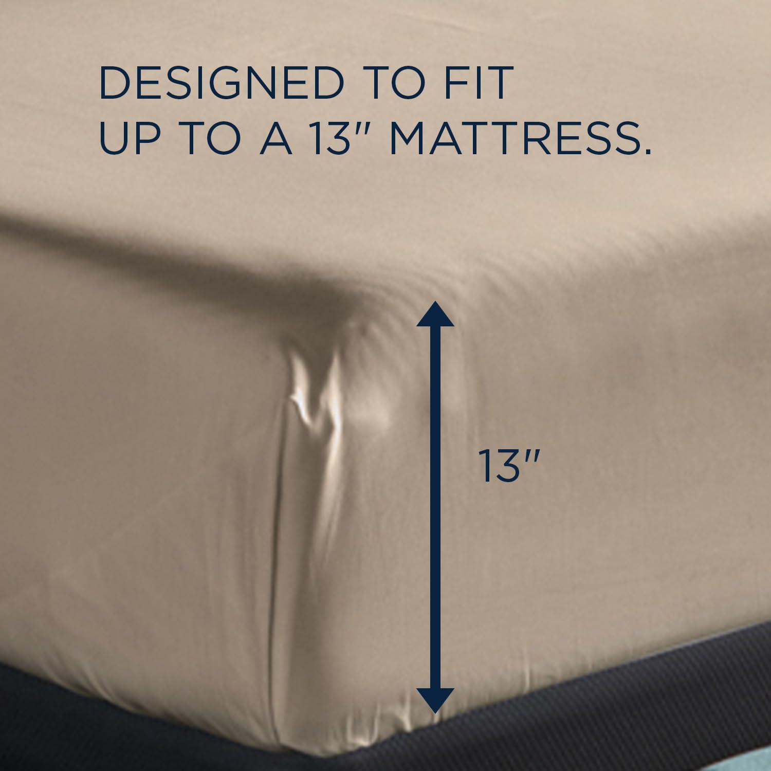 Tempur-Pedic Tempur-Classic Cotton Sheet Set, Sandstone, Full, Adult