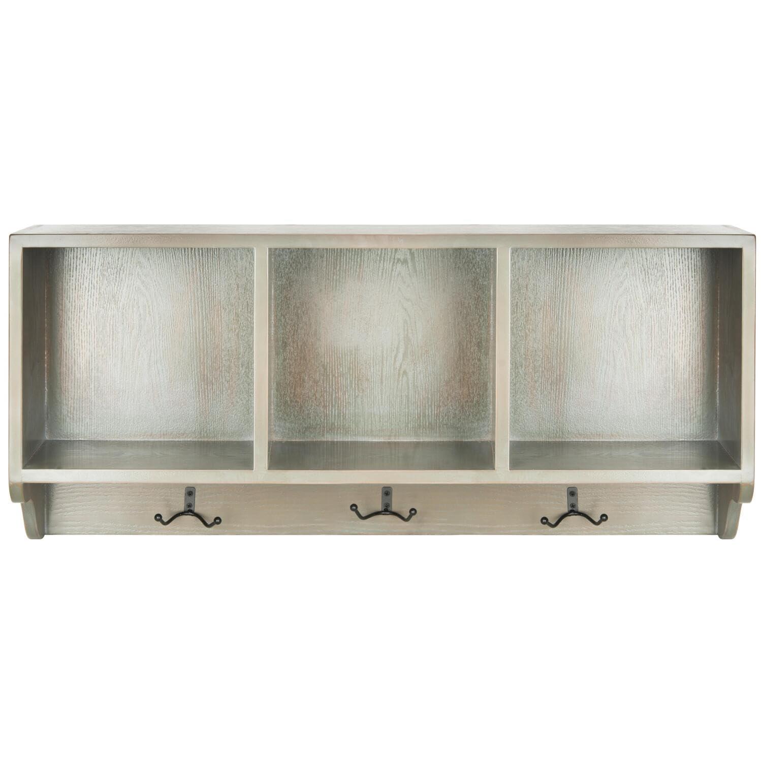 Alice Wall Shelf With Storage Compartments - Oak - Safavieh