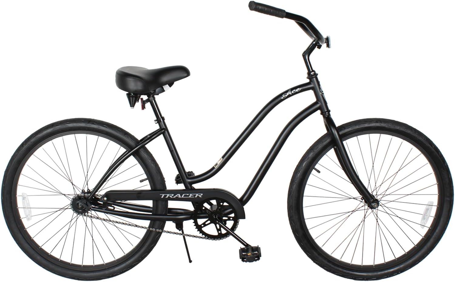 Tracer ACE Bicicleta de Playa de 26 Pulgadas para Mujer, Rosa, Velocidad Nica, Freno de Montaña, Bicicleta Urbana de Cercanías para Adultos