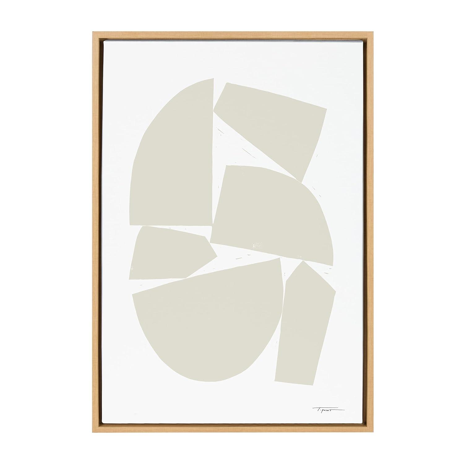 23" x 33" Sylvie Constructed I Neutral by Statement Goods - Kate & Laurel: Modern Digital Art Canvas