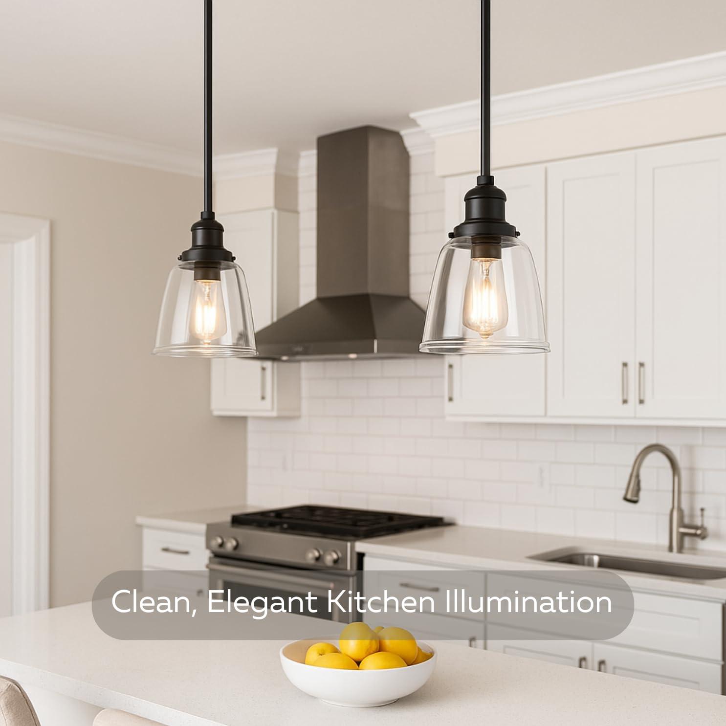 LIGHTACCENTS Clear Glass Ceiling Fan Light Covers – Replacement Lamp Shades for Ceiling Fixtures – Fan Light Globes for LED or Incandescent Bulbs – 4-Pack Clear Dome Set