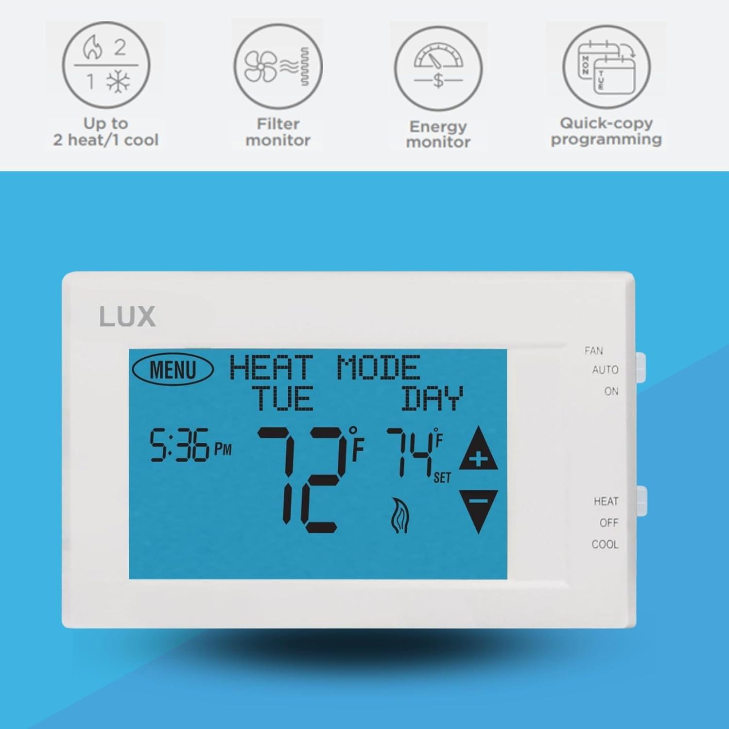 Lux TX9600TS 7-Day Touchscreen Programmble Thermostat