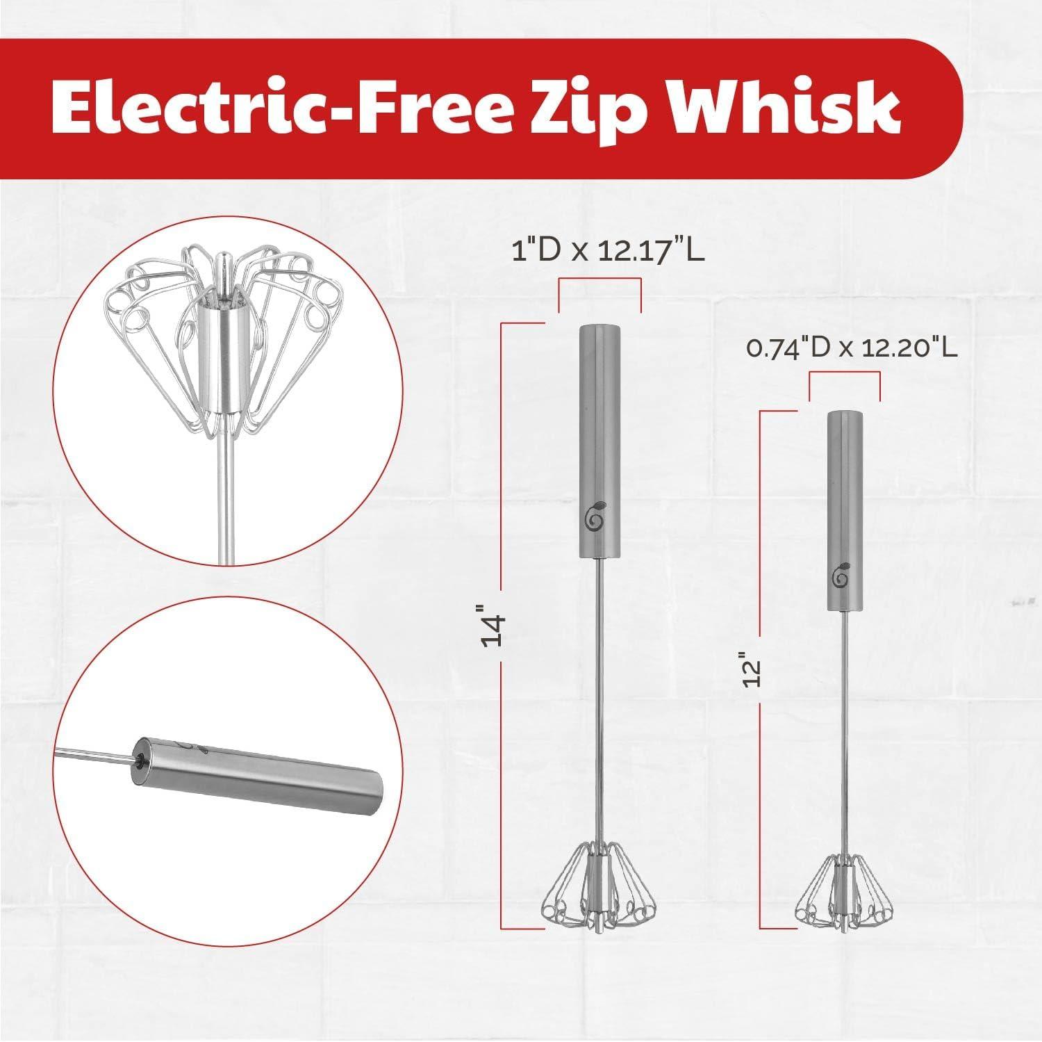 Stainless Steel Mini Push-Down Rotary Hand Mixer Set