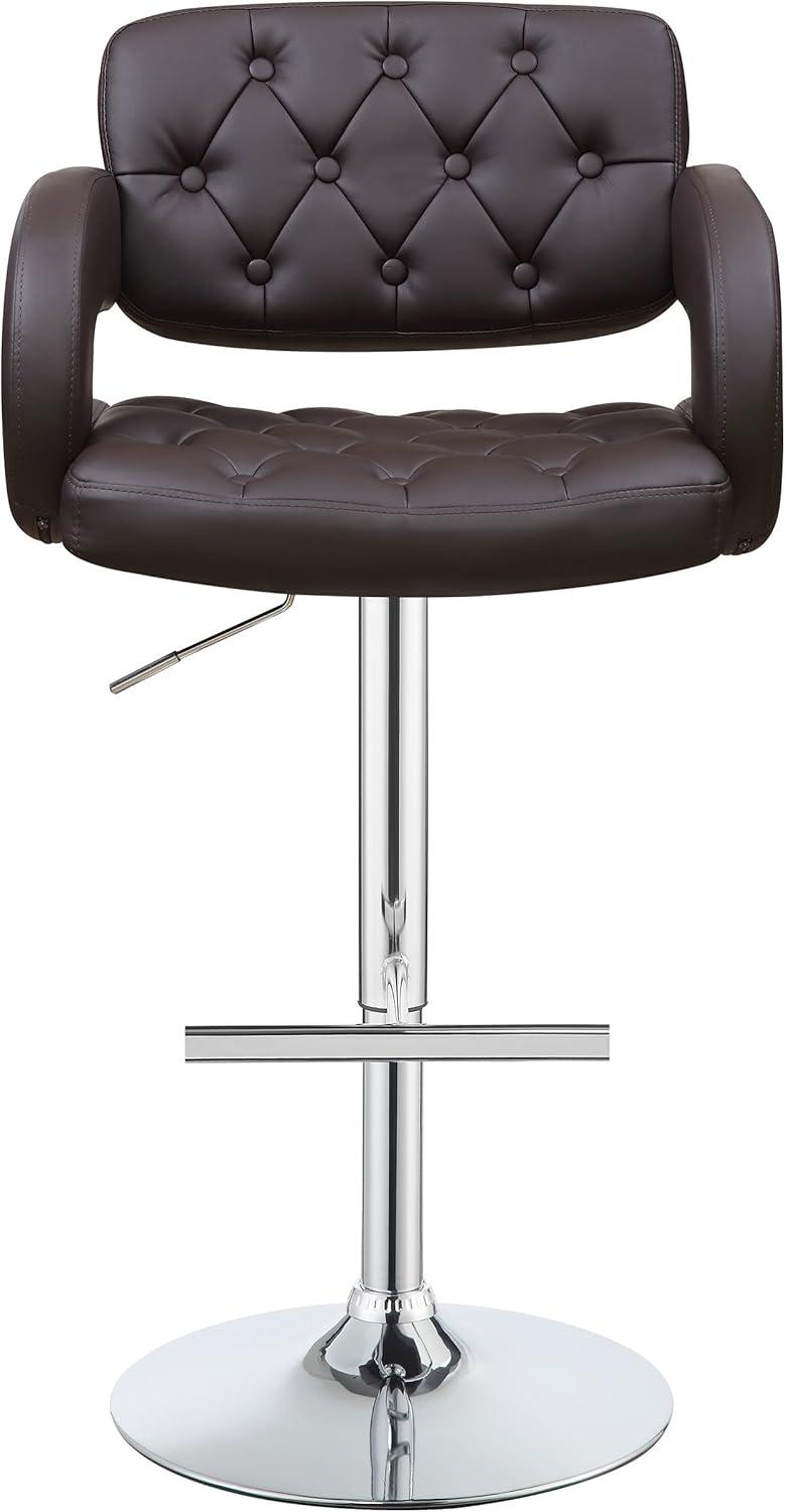 Brandi Adjustable Bar Stool Chrome and Brown