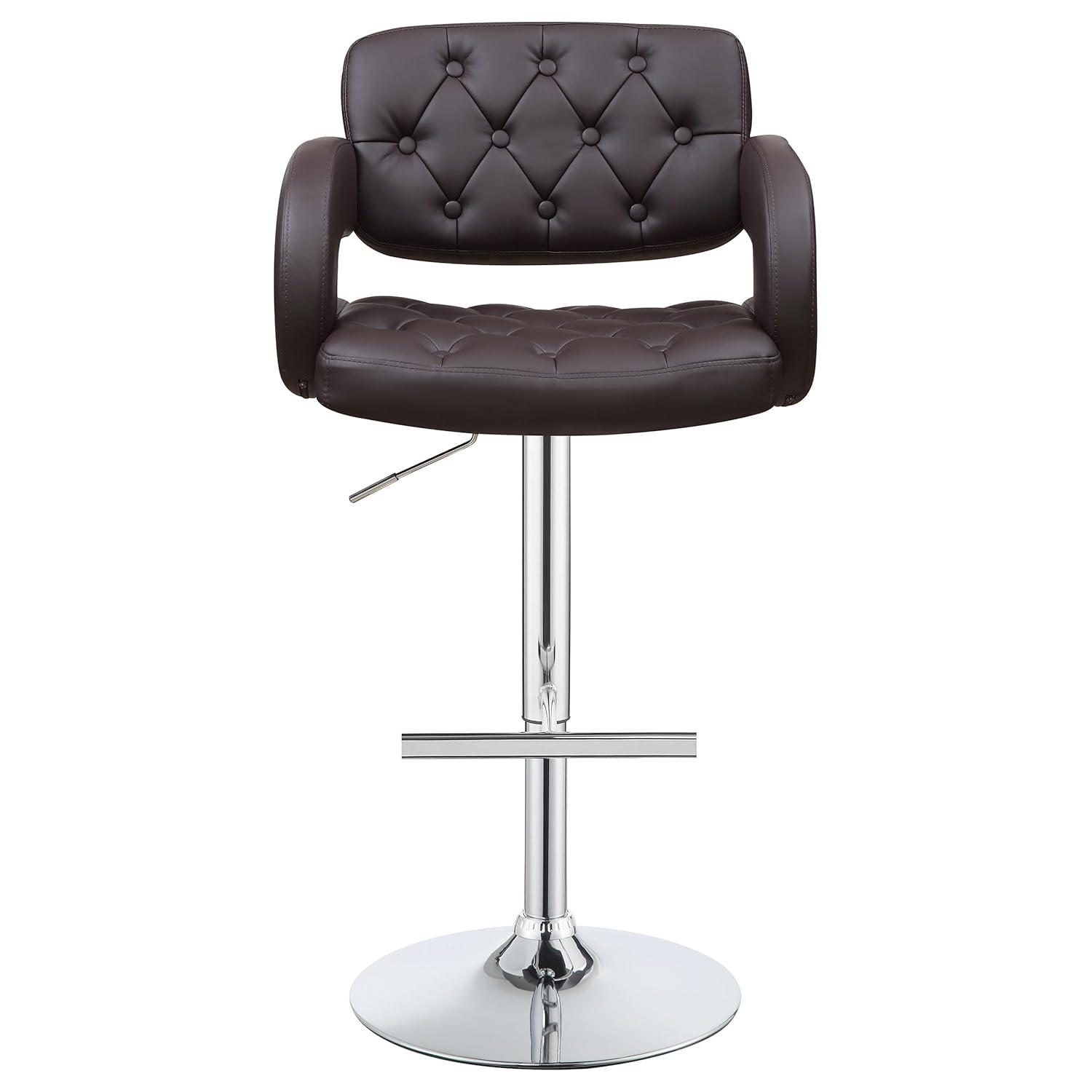 Brandi Adjustable Bar Stool Chrome and Brown