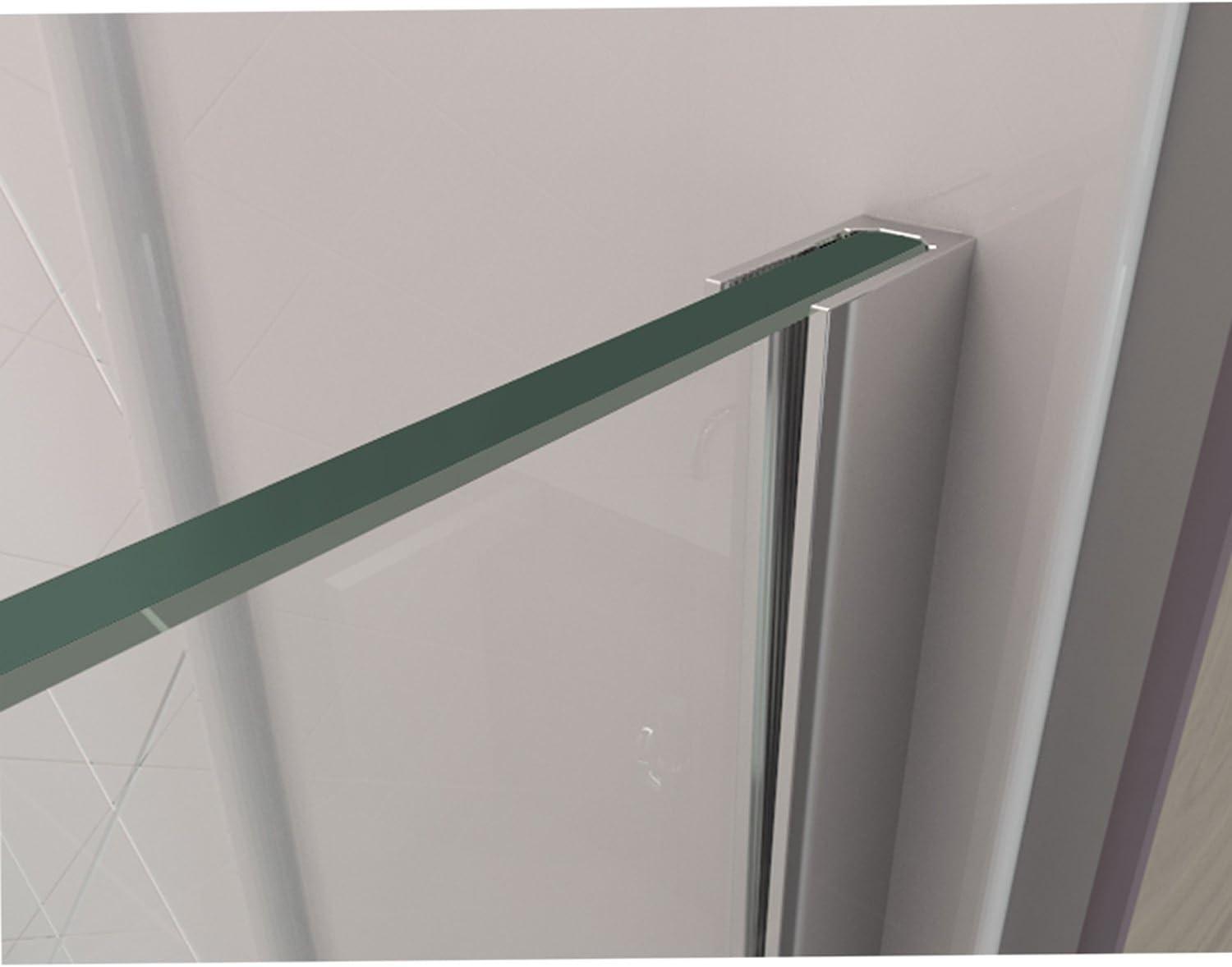 Unidoor Plus Frameless Clear Glass Hinged Shower Enclosure with Distressed Bronze Finish