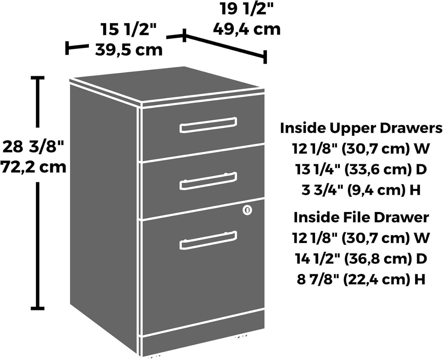 Classic Cherry 3-Drawer Lockable Mobile Pedestal File Cabinet