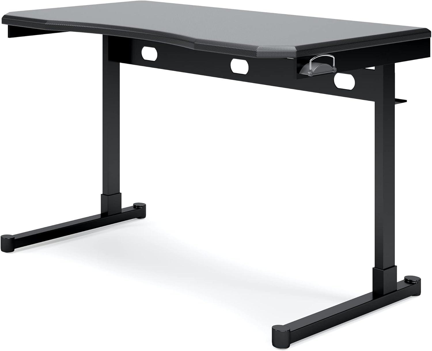 Black and Red Adjustable Height Desk with USB Port