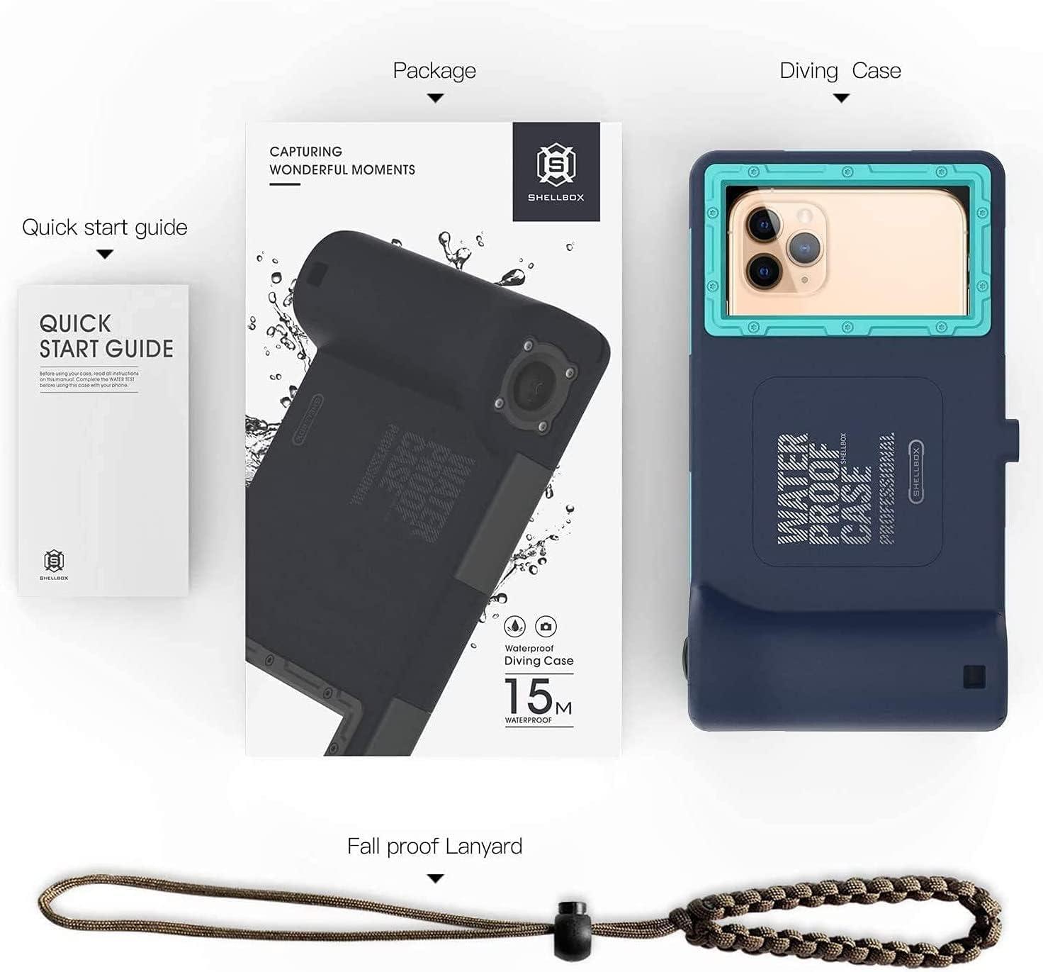 KOMI Professional Waterproof Underwater Snorkeling Phone Case for iPhone 11/8/7/6 Pro Max Mini Xr/X/Xs/Samsung Galaxy Note10/9/8/S10/9/8 Ultra Plus Professional screensizes Below 4.7inch Green