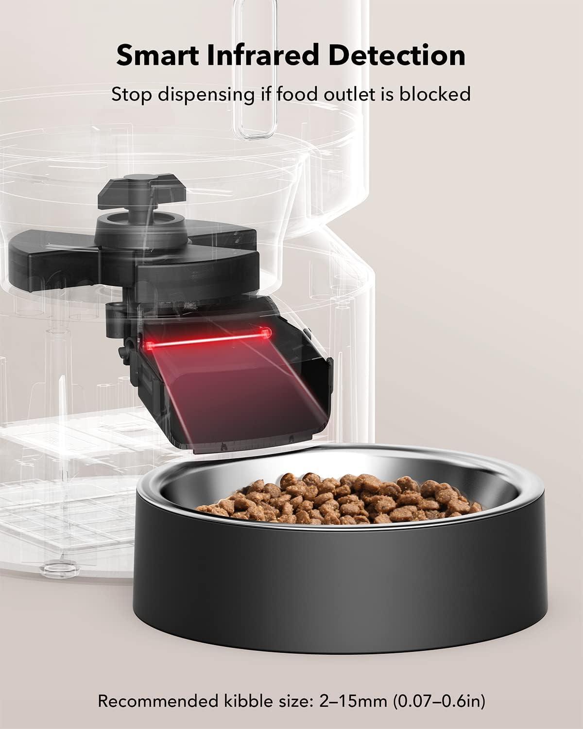 Black Automatic Pet Feeder with LED Display and Timer