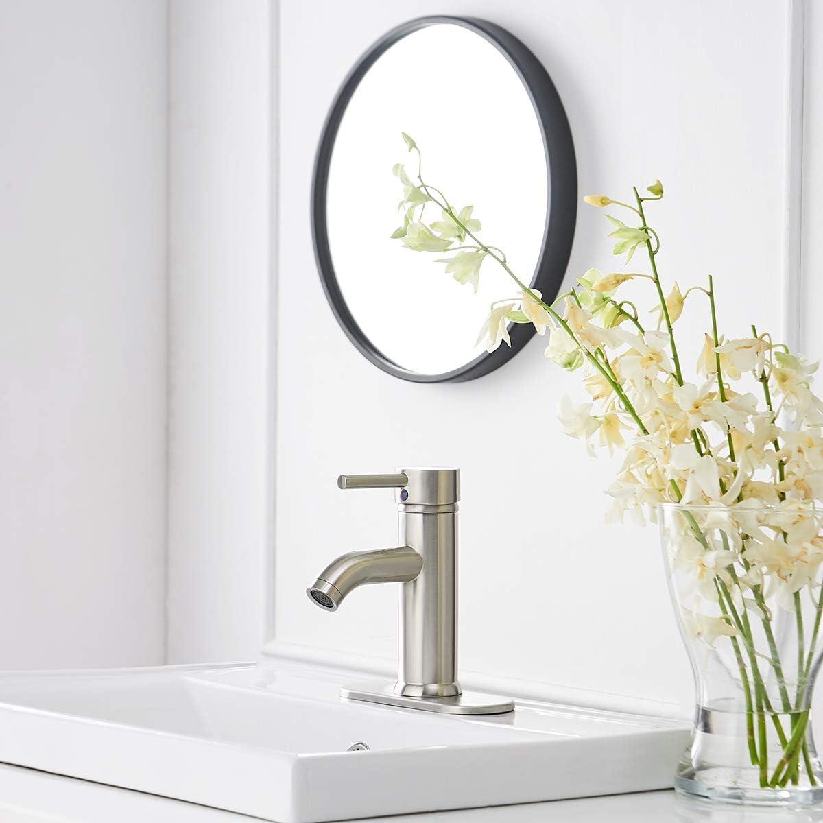 Brushed Nickel Bathroom Faucet Single Hole Single Handle Lavatory Basin Bath Sink Vanity Faucet Deck Mount Modern Brass Commercial Stainless Steel
