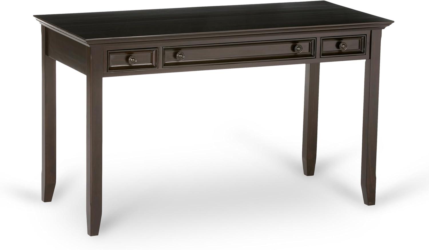 Simpli Home Amherst Solid Wood Desk in Hickory Brown