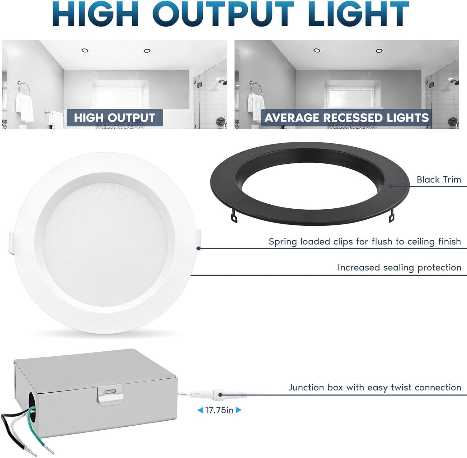 6'' Tunable Color Temperature Dimmable Air-Tight IC Rated LED Canless Recessed Lighting Kit