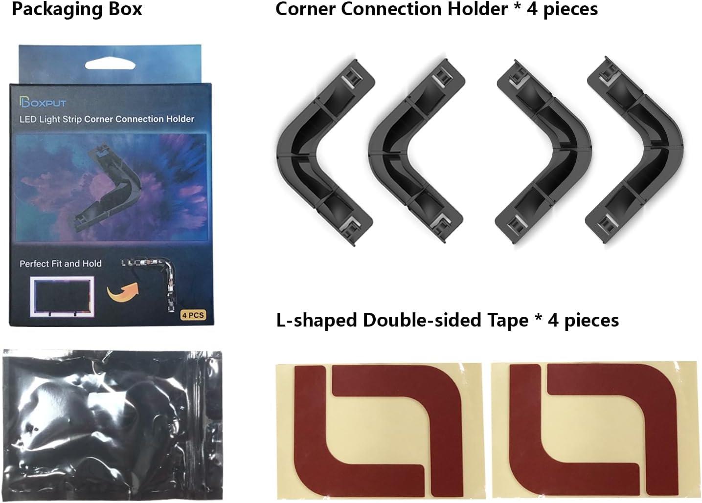 BOXPUT LED Light Strip Corner Connection Holder Replacement LED Light Strip Connectors LED Strip Mounting Clips Gapless Connectors for 8mm-12mm LED Strip Lights CH1