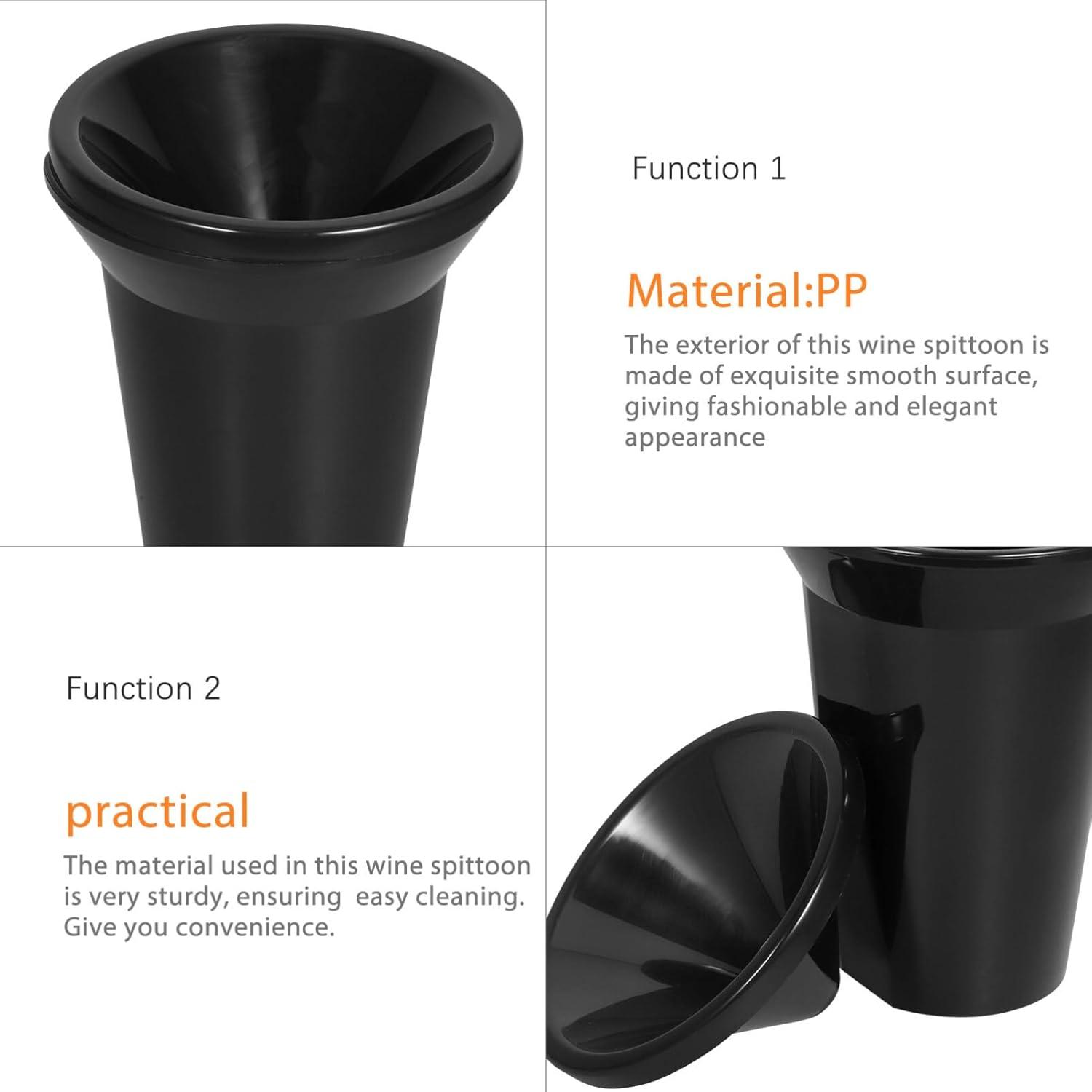 True Spittoon Plastic Wine Tasting Dump Bucket in Black