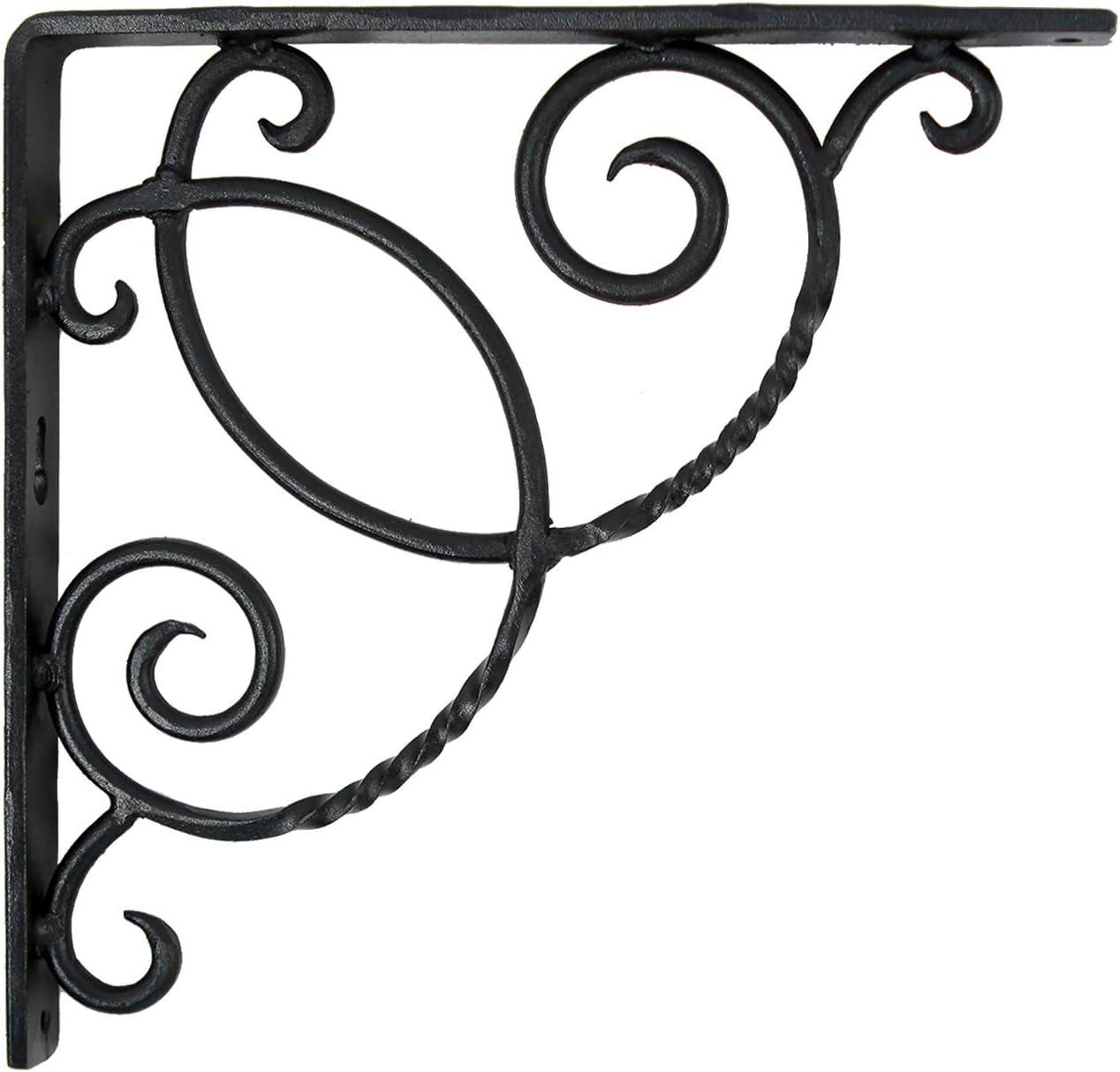 Achla B-21 10''W x 10''H Black Powder Coated Scroll Shelf Bracket