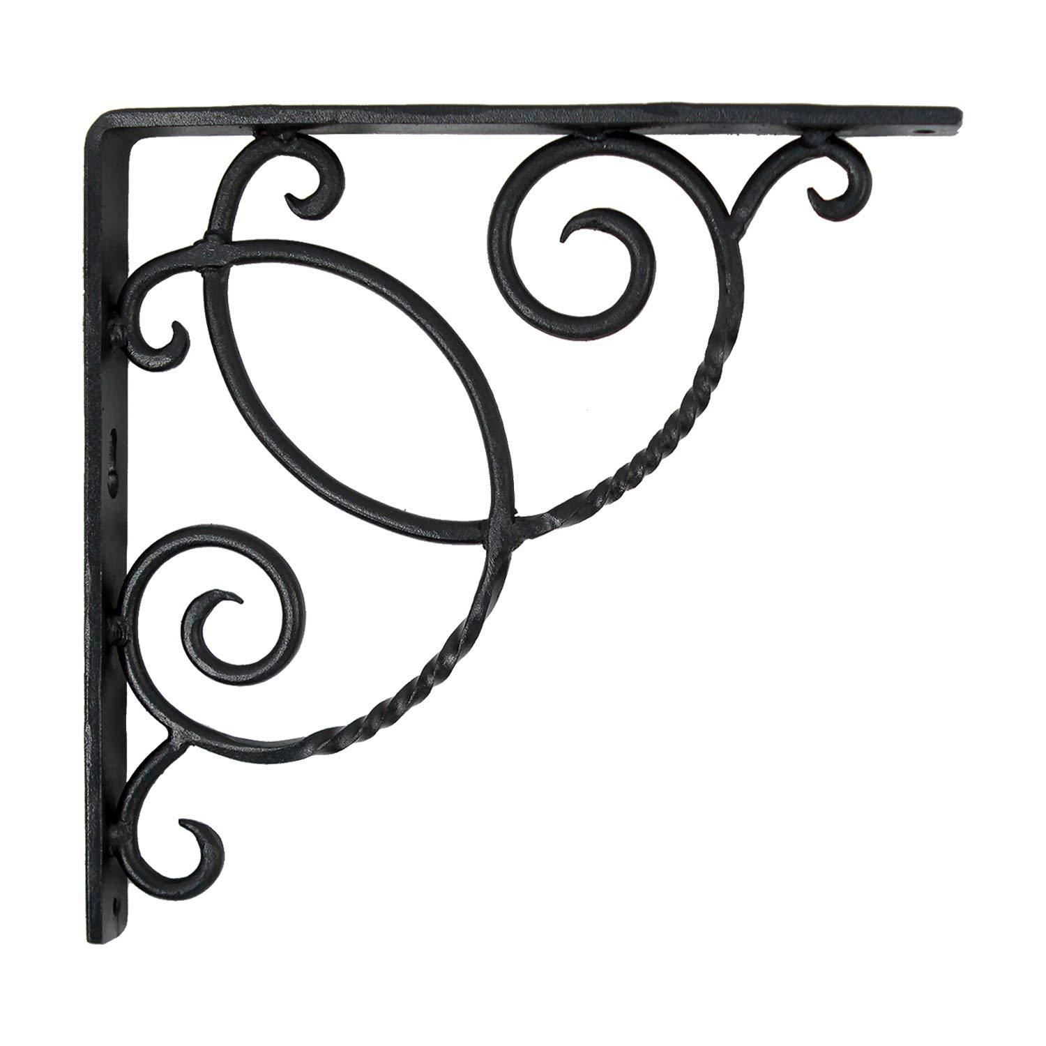 (Pair) Achla Designs Decorative Scroll Shelf Brackets Wrought Iron B-21