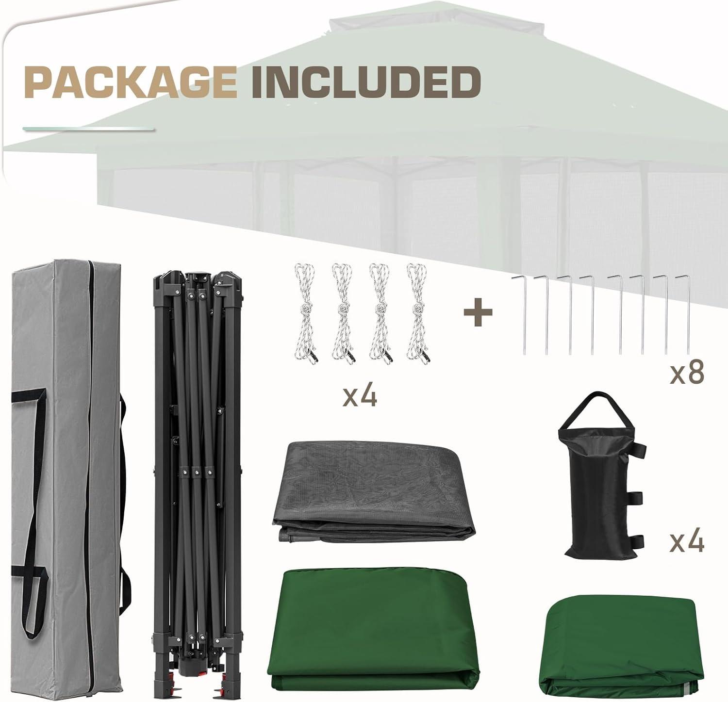 EAGLE PEAK Pop up Patio Gazebo 13 Ft. W x 13 Ft. D Metal Patio