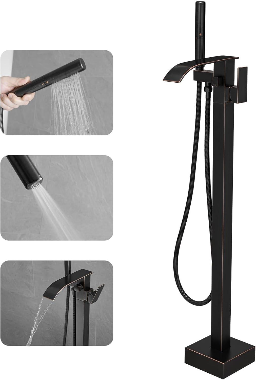 Bathroom Freestanding Tub Filler with Diverter