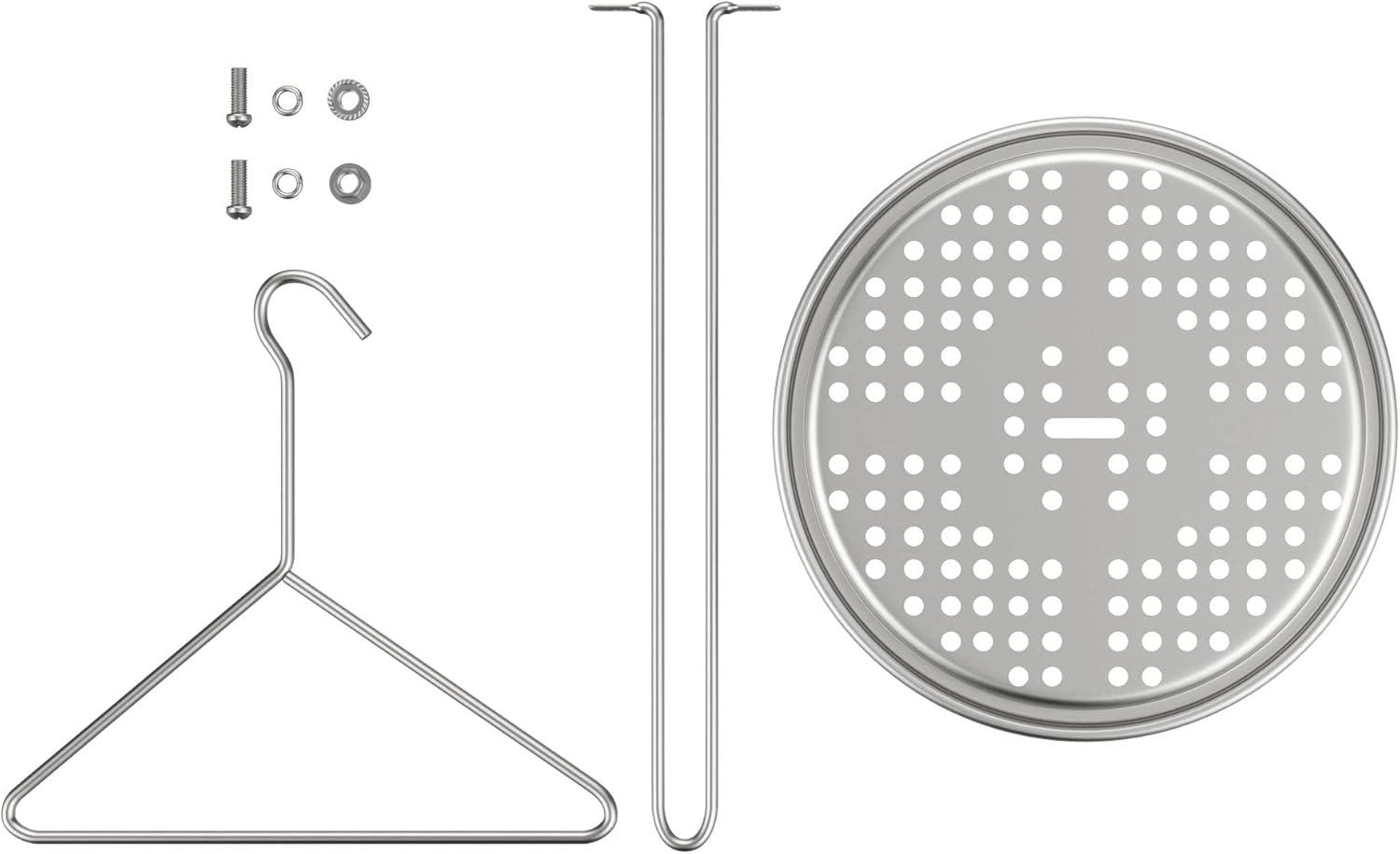 DELSbbq Turkey Fryer Stand Kit Wire Handle Lifter Hook, Perforated Turkey Fryer Hook and Stand Set Turkey Chicken Fryer Accessory Kit with for Poultry Deep Frying Pot