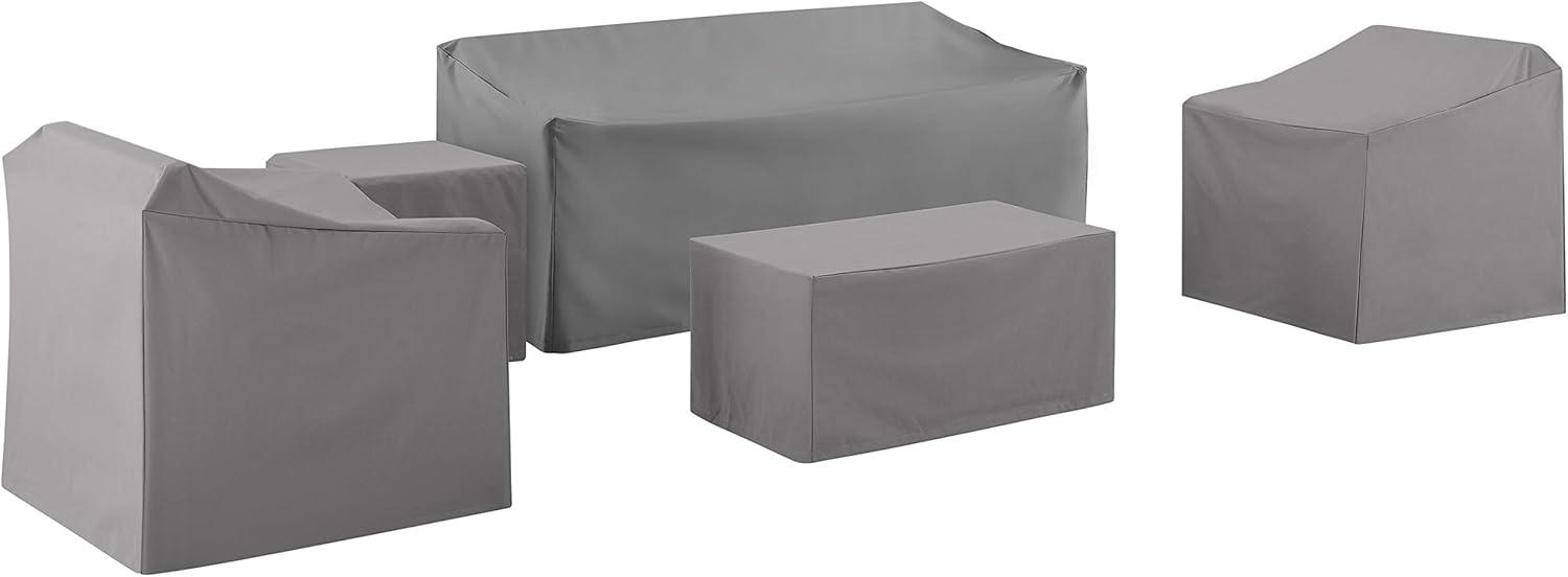 Gray Heavy-Duty Vinyl 5-Piece Outdoor Furniture Cover Set