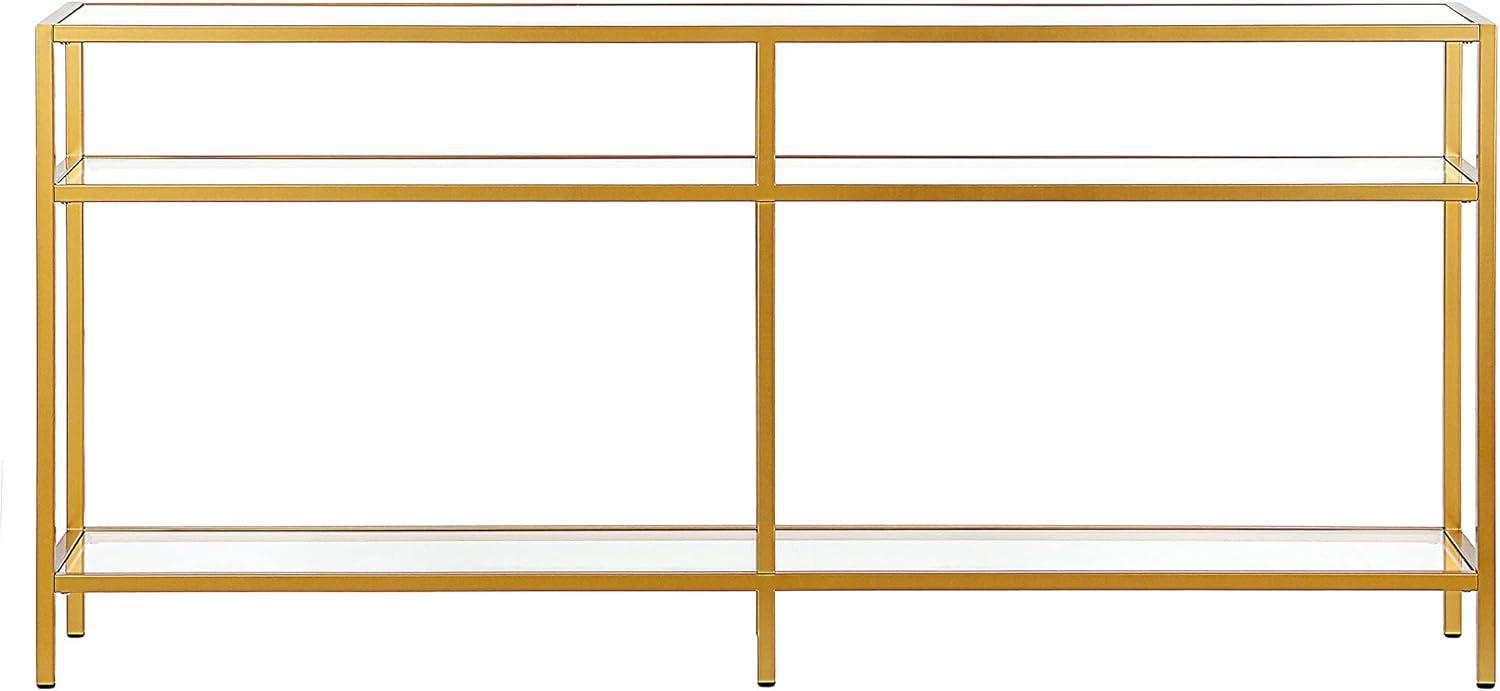 Evelyn&Zoe Sivil 64" Wide Rectangular Console Table, Brass