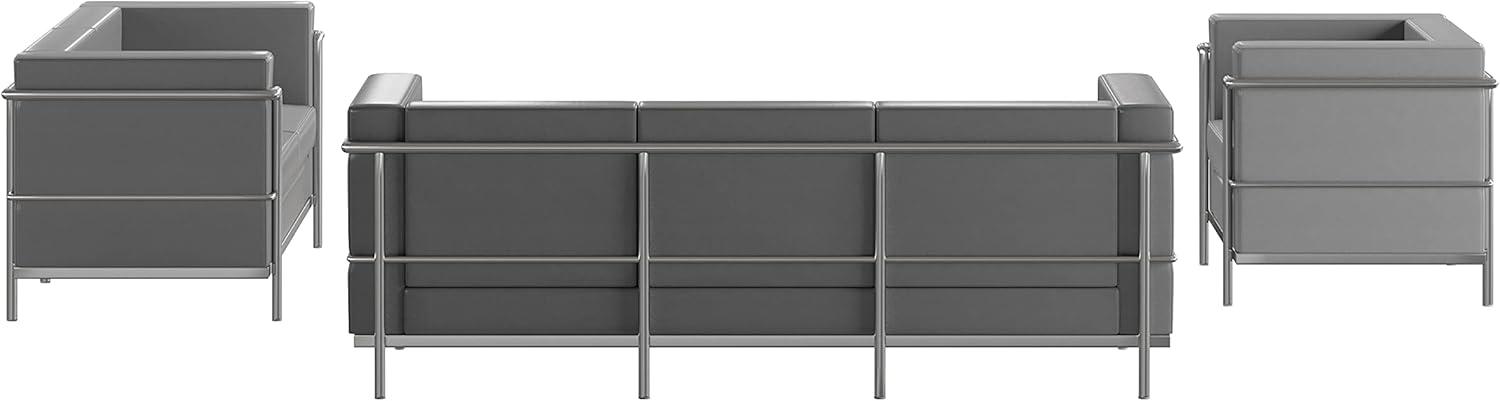 Flash Furniture Hercules Regal Series Contemporary Gray LeatherSoft Chair with Encasing Frame